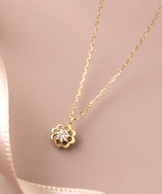 K10 ダイヤモンドネックレス フリルスワール( YG)