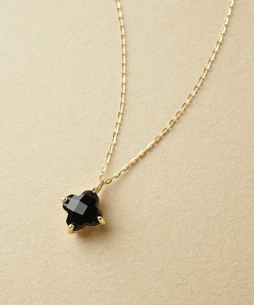 K10 オニキス リリーネックレス( YG)