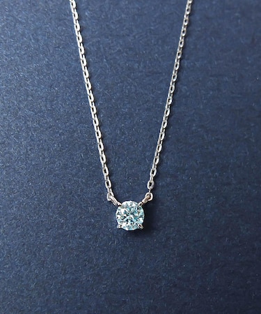プラチナ アイスブルーダイヤモンド数量限定ソリテアネックレス