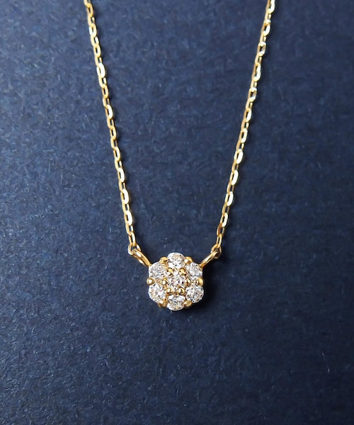 美品　K18PG ネックレス オニキス ダイヤモンド フラワー 花 パヴェ 美品 K18PG ネックレス オニキス ダイヤモンド フラワー 花 パヴェ