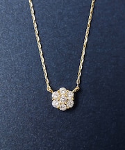 K18ダイヤモンド フラワーパヴェネックレスL