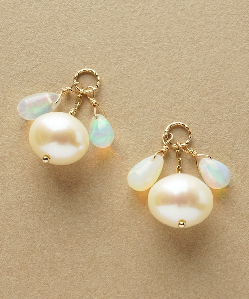 【 Palette】K10　タンスイパール×オパールチャーム(大きめ丸カン）