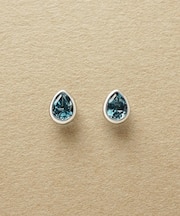 [ セカンドピアス] Ptロンドンブルートパーズしずくピアス