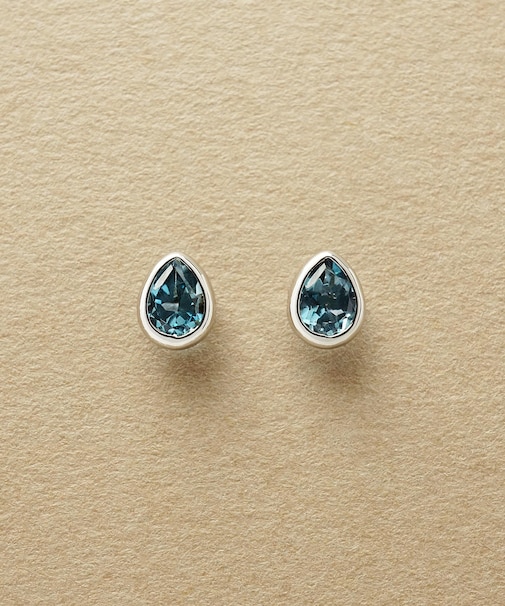 [ セカンドピアス] Ptロンドンブルートパーズしずくピアス