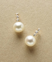 K18・K10  タンスイパール バーラインピアス ( YG)