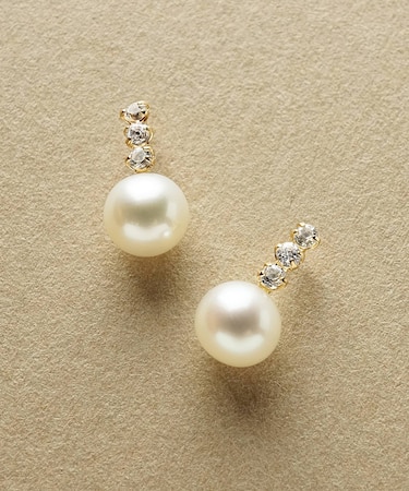 K18・K10  タンスイパール バーラインピアス ( YG)