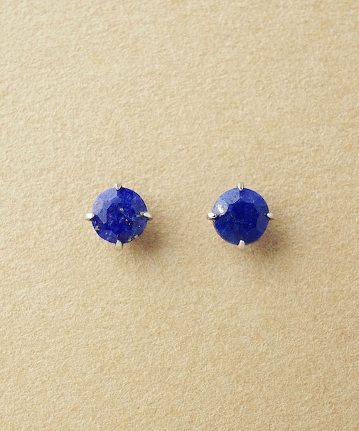 [ セカンドピアス]Pt ラピスラズリピアス(4mm)