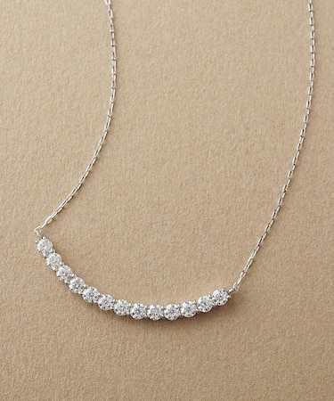 K10 モアサナイト メレラインデコルテネックレス ( WG)