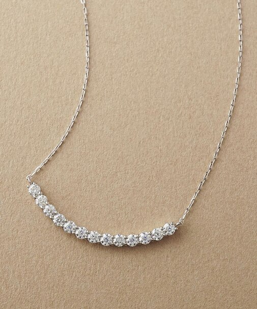 K10 モアサナイト メレラインデコルテネックレス ( WG)