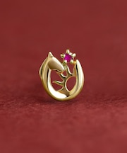 【 Solo Pierce】K18・K10 太陽&ホースシュー ハーフピアス