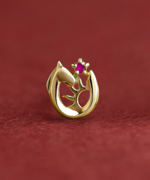 【 Solo Pierce】K18・K10 太陽&ホースシュー ハーフピアス