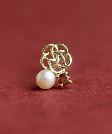 【 Solo Pierce】K18・K10 水引き梅結びハーフピアス