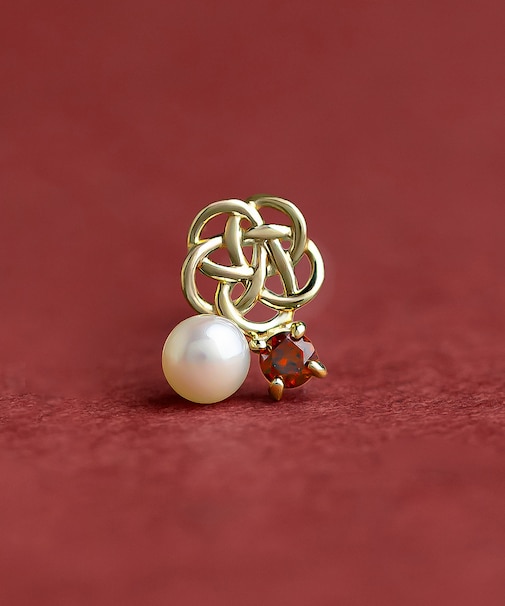 【 Solo Pierce】K18・K10 水引き梅結びハーフピアス
