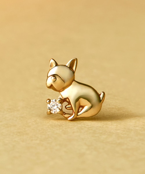 Solo Pierce】K18・K10 フレンチブルドッグ ハーフピアス｜テイク