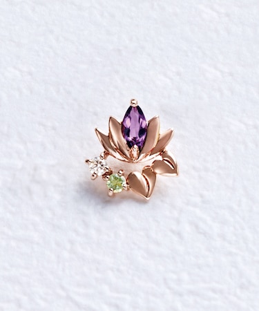 【 Solo Pierce】K18・K10 睡蓮 ハーフピアス