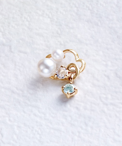 【 Solo Pierce】 K18・K10 もくもく雲 ハーフピアス