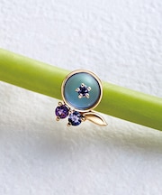 【 Solo Pierce】K18・K10 ブルーベリーハーフピアス