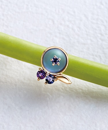 【 Solo Pierce】K18・K10 ブルーベリーハーフピアス