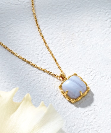 SV　フラッフィクラウド　ブルーレースアゲートネックレス