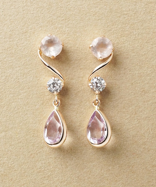 K10  ヒネリスイングピアス ピンク( PG)