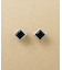 [ セカンドピアス]Pｔオニキス スクエアカットピアス