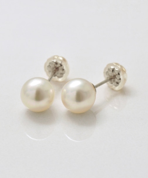 プラチナ アコヤパールピアス