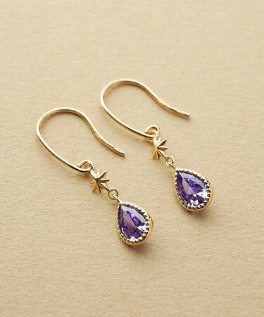 K10 ツユミニスター・パープル ワイヤーピアス( YG)