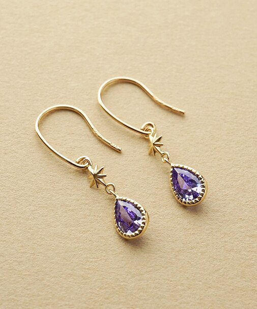 K10 ツユミニスター・パープル ワイヤーピアス( YG)