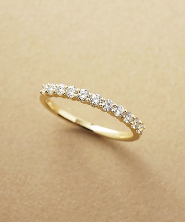 K10 モアサナイト ハーフエタニティ 11石 ピンキーリング （ YG）