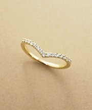 K10 モアサナイト V字メレピンキーリング ( YG)