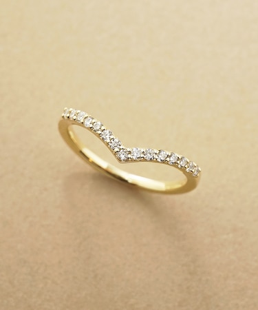 K10 モアサナイト V字メレピンキーリング ( YG)