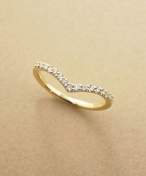 K10 モアサナイト V字メレピンキーリング ( YG)