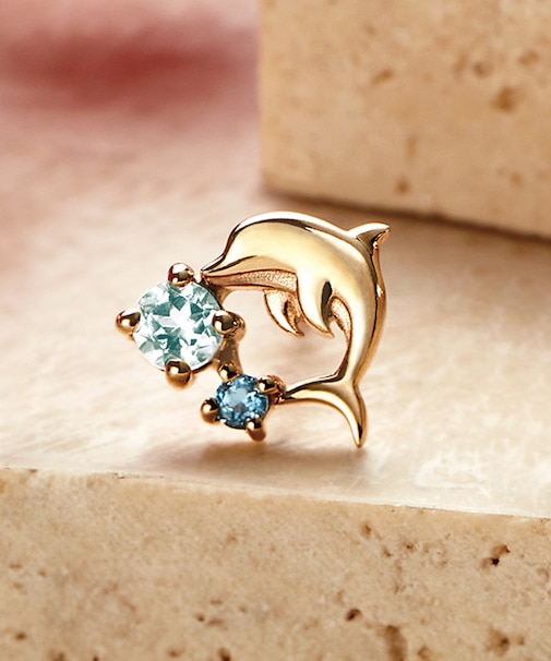 【 Solo Pierce】K10 イルカハーフピアス