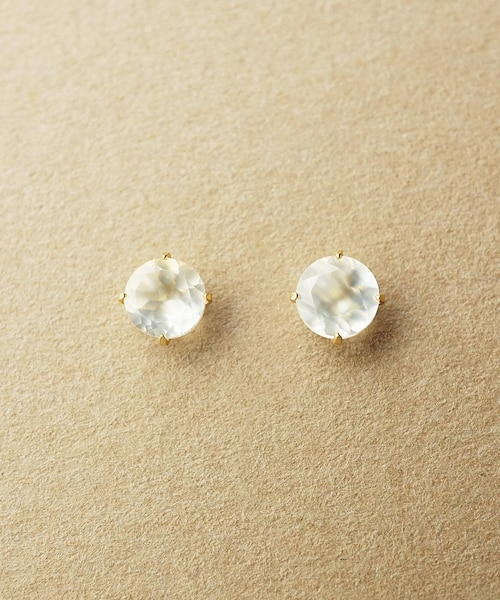 セカンドピアス]K18 ムーンストーンピアス(4mm)｜テイクアップの通販