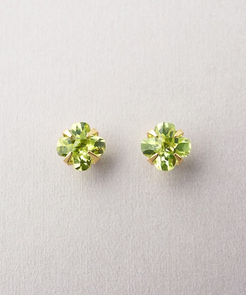 専用JC242★高級 ペリドット1.28ct K18 ピアス 鑑別カード付 セカンドピアス] K18リリィカットペリドットピアス( YG)｜テイクアップ