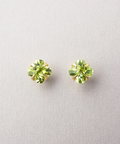 [ セカンドピアス] K18リリィカットペリドットピアス( YG)