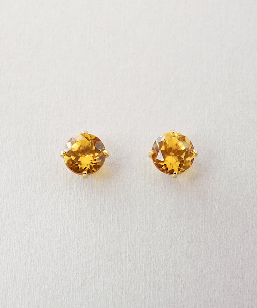 [ セカンドピアス]K18 シトリンピアス(4mm)