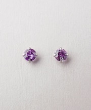 [ セカンドピアス]Pt パープルサファイヤピアス