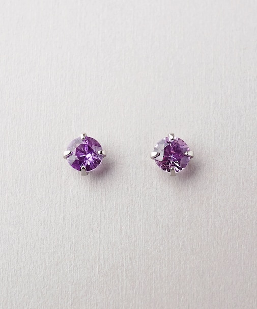 [ セカンドピアス]Pt パープルサファイヤピアス