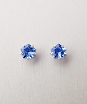 [ セカンドピアス]Pt ブルークォーツペンタゴンカットピアス