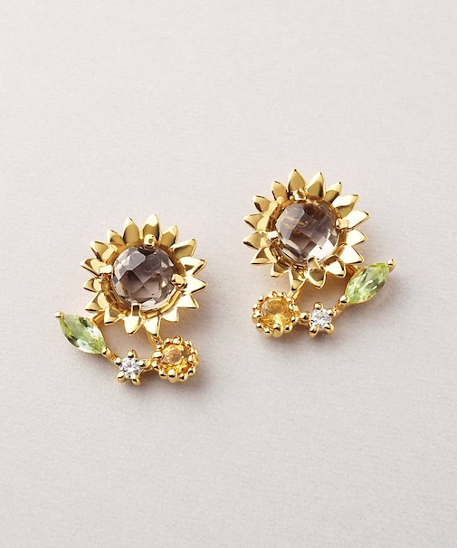 [ 誕生花ジュエリー] 8月ヒマワリピアス