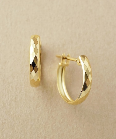 K18ヒシカットフープピアス