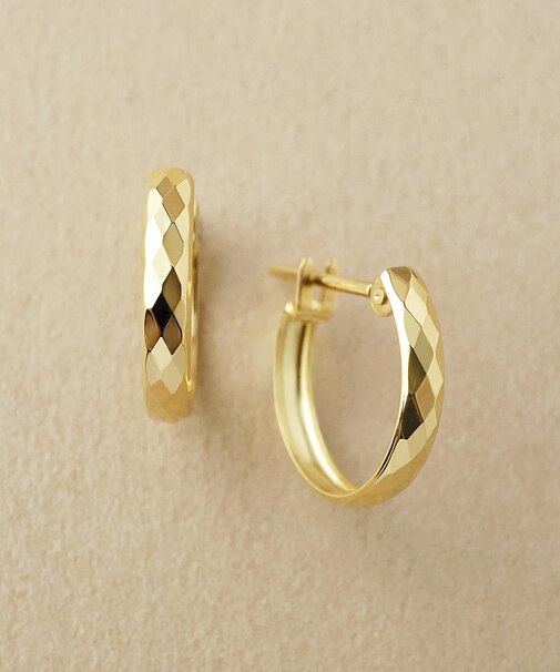 K18ヒシカットフープピアス