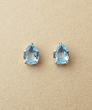 [ セカンドピアス] Pt ブルートパーズ ドロップピアス