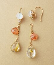 【 Palette】K10　ゴールデンルチルクォーツ　ピアスチャームセット［ Veil］