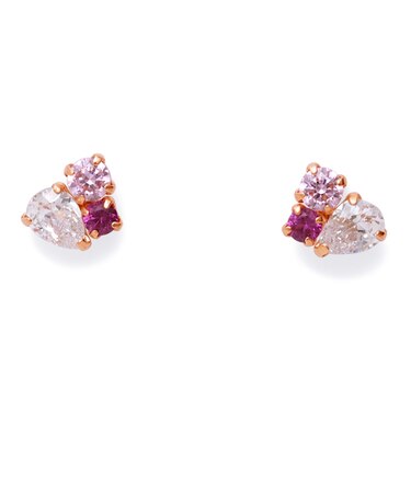【K10ピンクゴールド】グラデーション ピアス