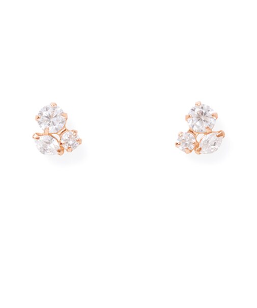 【K10ピンクゴールド】キュービックジルコニア ピアス