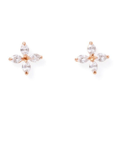 【K10ピンクゴールド】キュービックジルコニア ピアス