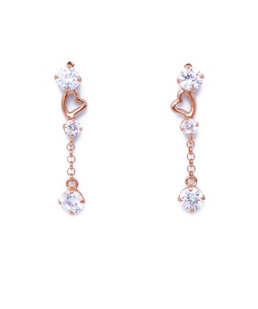 【K10ピンクゴールド】キュービックジルコニア ピアス