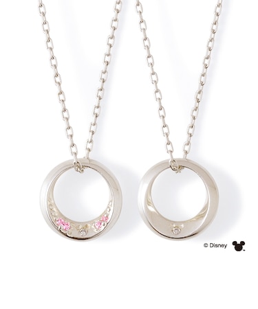 【Disney限定ジュエリーBOXでお届け】ディズニー 隠れミッキー / シルバー ペア ネックレス